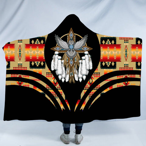 HDB00122 Pattern Native American Design Hooded Blanket