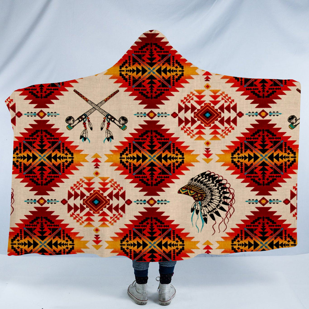HDB047 Pattern Native American Design Hooded Blanket