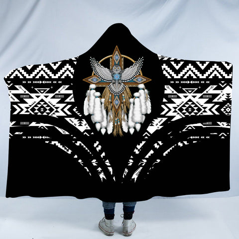 HDB00121 Pattern Native American Design Hooded Blanket