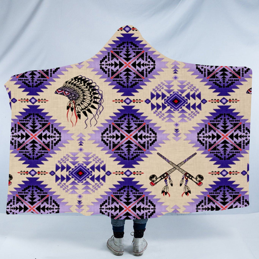 HDB046 Pattern Native American Design Hooded Blanket