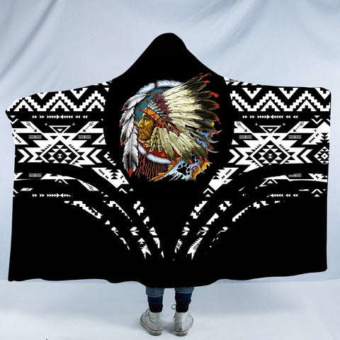 HDB00120 Pattern Native American Design Hooded Blanket