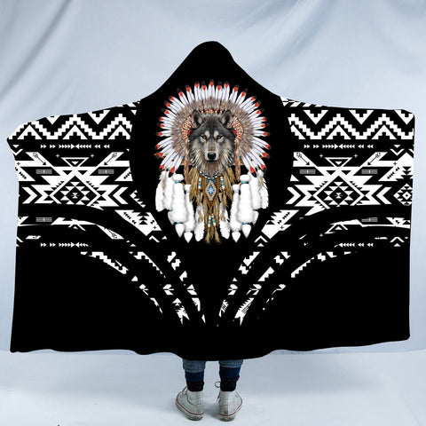 HDB00119 Pattern Native American Design Hooded Blanket