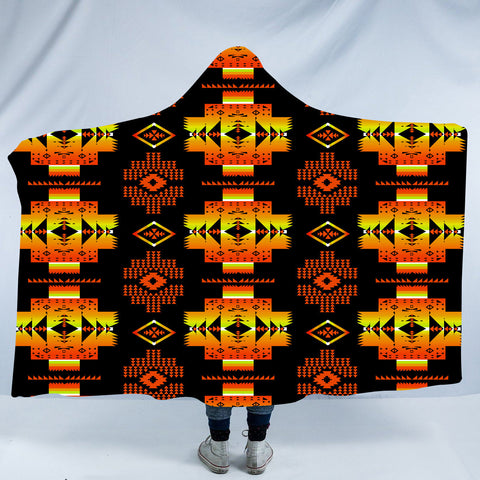 GB-NAT00720-06 Pattern Native American Design Hooded Blanket
