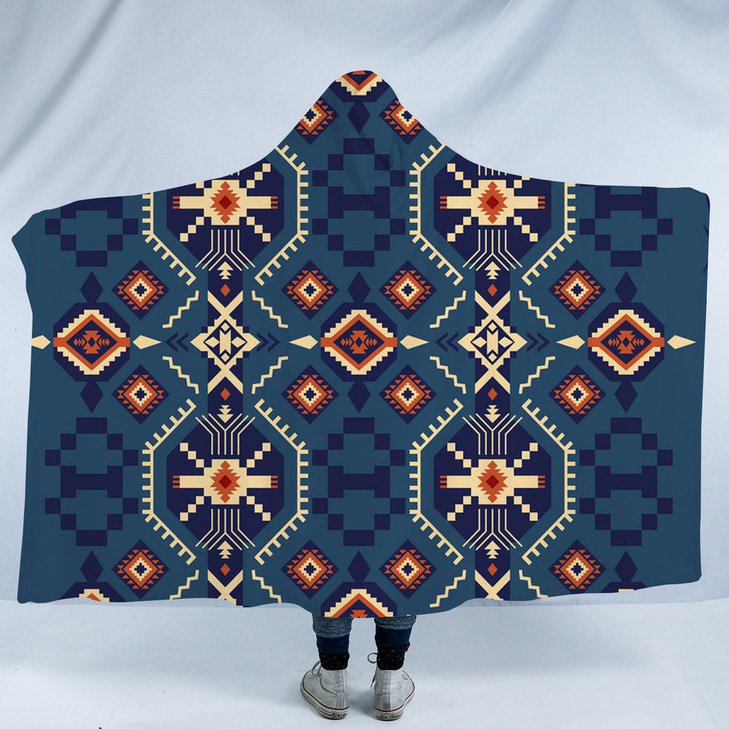 HDB0071 Pattern Native American Design Hooded Blanket