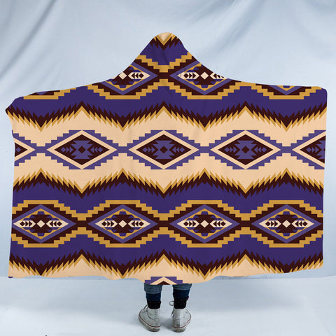 HDB0073 Pattern Native American Design Hooded Blanket