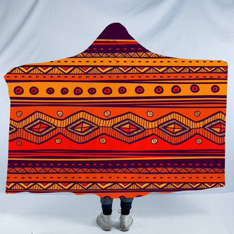 GB-NAT00576 Pattern Color Orange Hooded Blanket