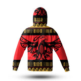 GB-NAT00048 Red Phoenix Native American 3D Hoodie With Mask
