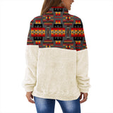GB-NAT0003 Blue Pink Pattern Native American Collar Sweatshirt