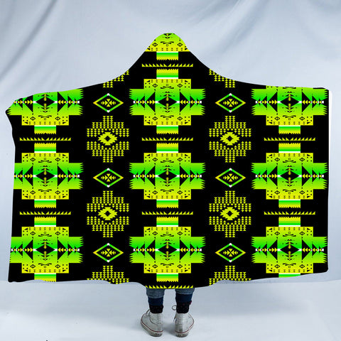 GB-NAT00720-07 Pattern Native American Design Hooded Blanket