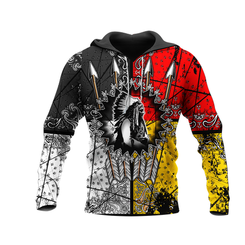 GB-NAT00015 Native American Chief 3D Pullover All Over Hoodie