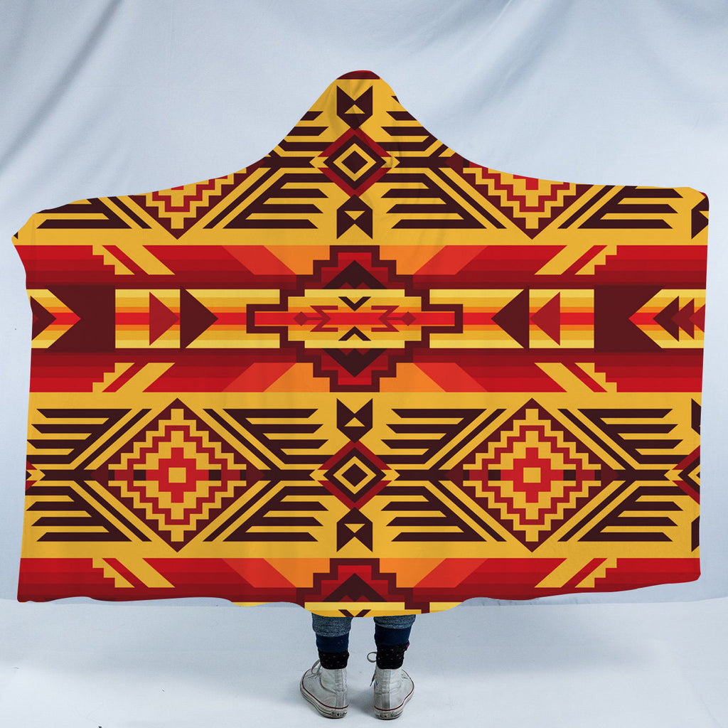 HDB0076 Pattern Native American Design Hooded Blanket