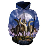3 Wolves Mooning Native American All Over Hoodie
