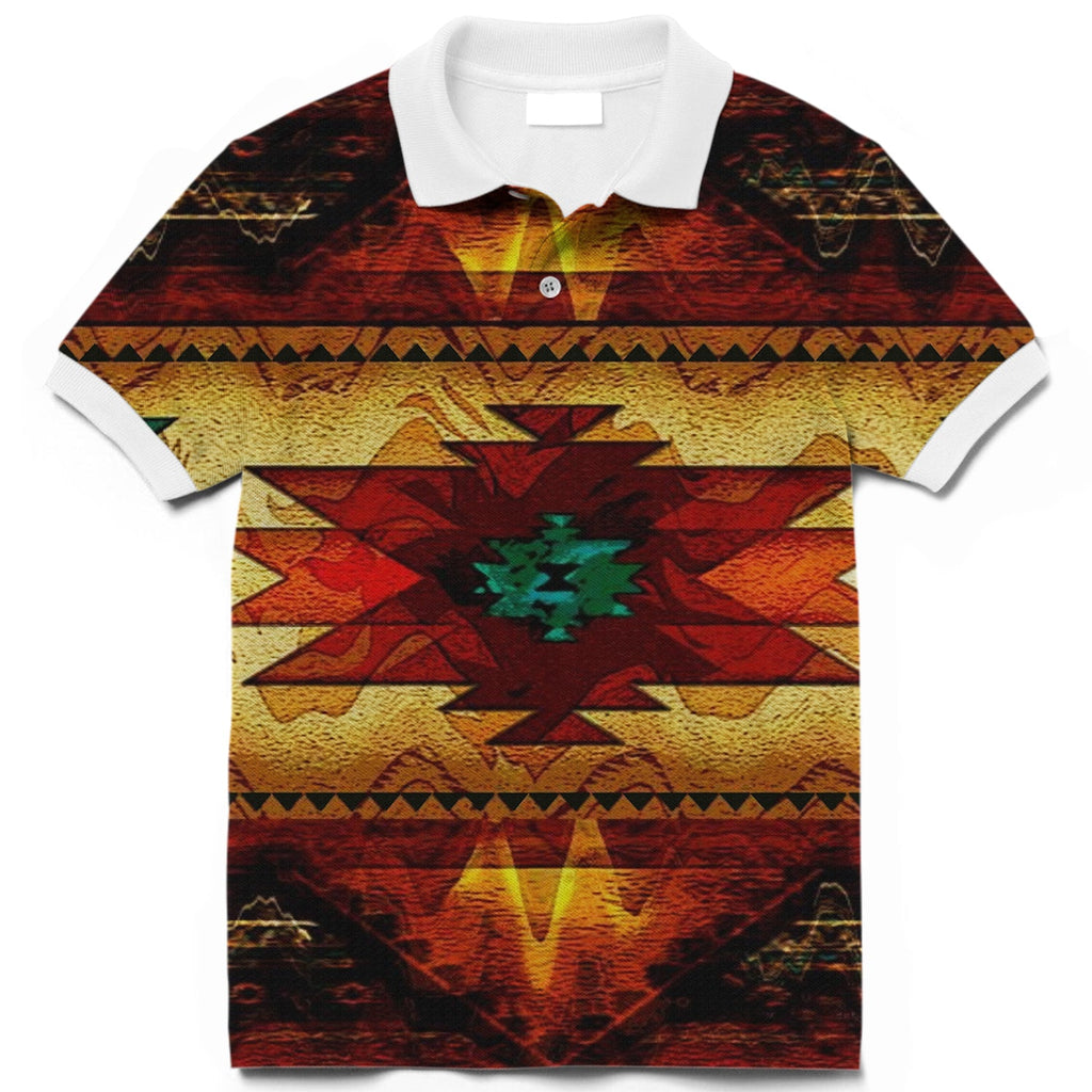 GB-NAT00068 United Tribes Brown Design Native American Polo T-Shirt 3D