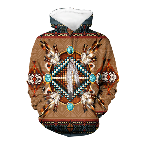 HD00033 Brown Mandala Pattern Native 3D Hoodie