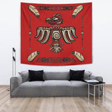 Red Thunderbird Feather Native American Design Tapestry