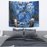 GB-NAT00175 Wolf Dreamcatcher Native American Tapestry
