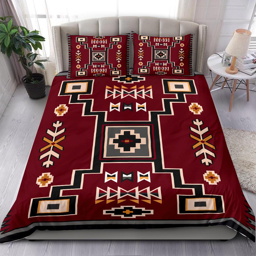 20190722_M03 United Tribes Red Pattern Native American Bedding Sets