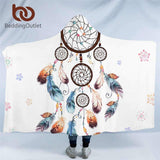 Dreamcatcher Collection Watercolor Native American Design Hoode Blanket - ProudThunderbird