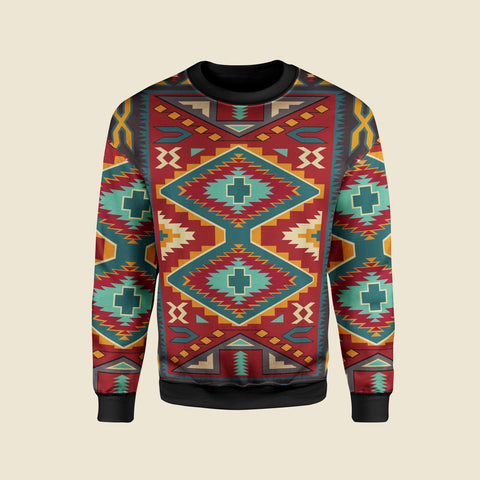 Red Pattern Native American 3D Sweatshirt