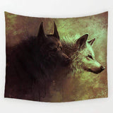 Fantasy Lonely Wolf Wall Hanging Tapestry - ProudThunderbird