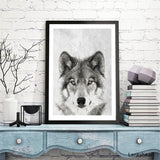 Black and White Wolf Native American Canvas