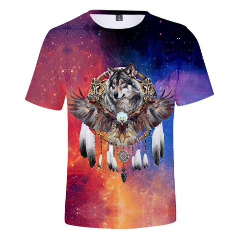 Wolf Dreamcacher  Native American 3D Tshirt
