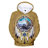Dreamcatcher Wolf Native American All Over Hoodie