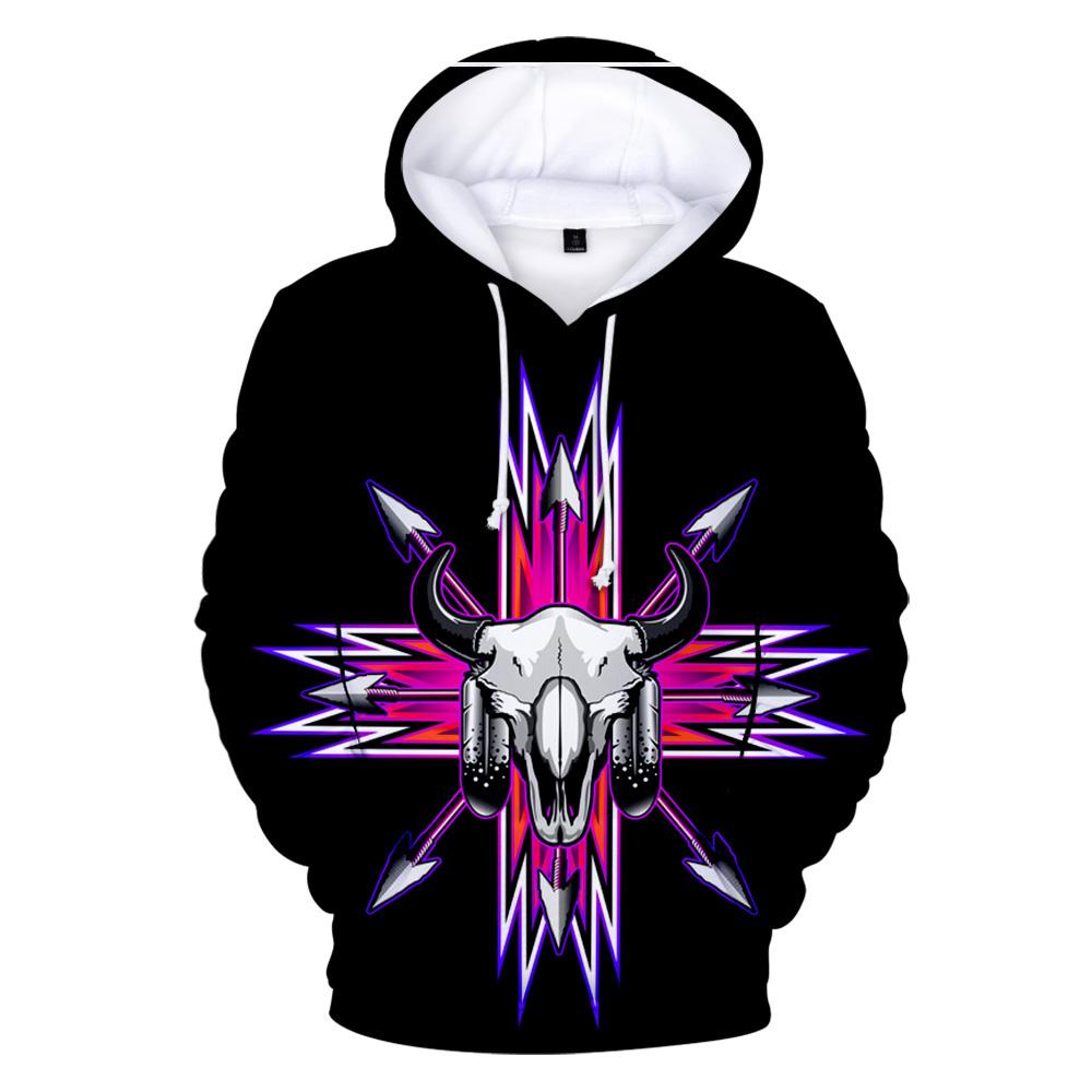 Bison Pink Arrow Native American Exclusive All Over Hoodie