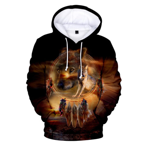 Wolf Dreamcatcher Native American All Over Hoodie no link
