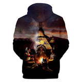 Campfire Native American All Over Hoodie - Powwow Store