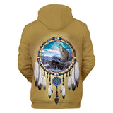 Dreamcatcher Wolf Native American All Over Hoodie