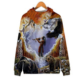 Calling The Totems Native American Art Pullover Hoodie - Powwow Store