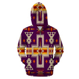 GB-NAT00062-3HOO-09 Purrple Tribe Design Native American All Over Hoodie