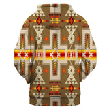 GB-NAT00062-3HOO-10 Light Brown Tribe Design Native American  All Over Hoodie