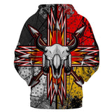 Bison Arrow 3D Hoodie Pullover - Native American Clothing - ProudThunderbird