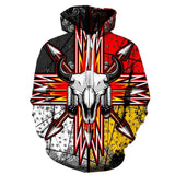 Bison Arrow 3D Hoodie Pullover - Native American Clothing - ProudThunderbird