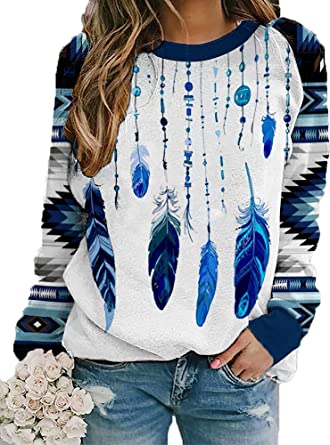 SWS0001 Pattern Blue Dreamcatcher Native American 3D Sweatshirt