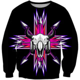 Bison Pink Arrow Native American Exclusive 3D Sweatshirt - ProudThunderbird