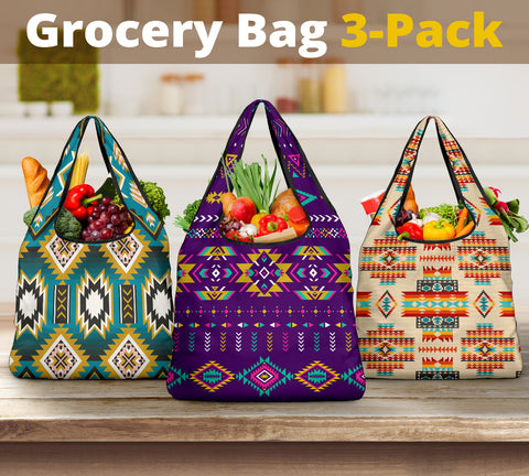 Pattern Grocery Bag 3-Pack SET 7