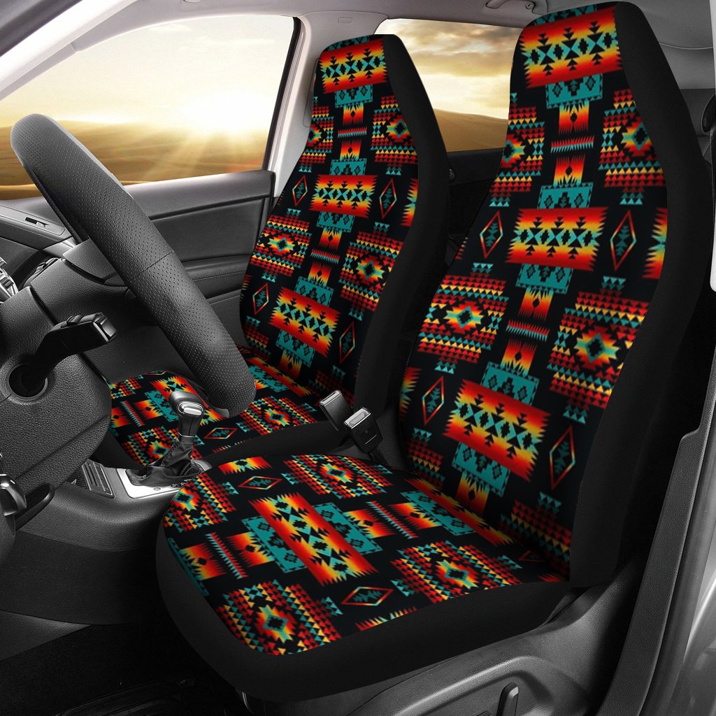 Black Navajo Pattern Native American Car Seat Covers