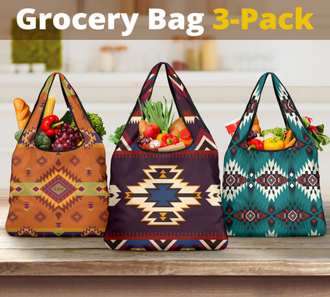 Pattern Grocery Bag 3-Pack SET 34