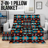 GB-NAT00573 Light Neon Blue Pattern Pillow Blanket