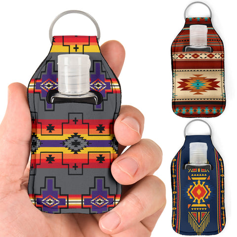 Native Pattern Sanitizer Bottle Keychains SET 2