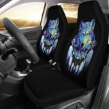 GB-NAT00117 Wolf & Feathers Dream Catcher  Car Seat Covers