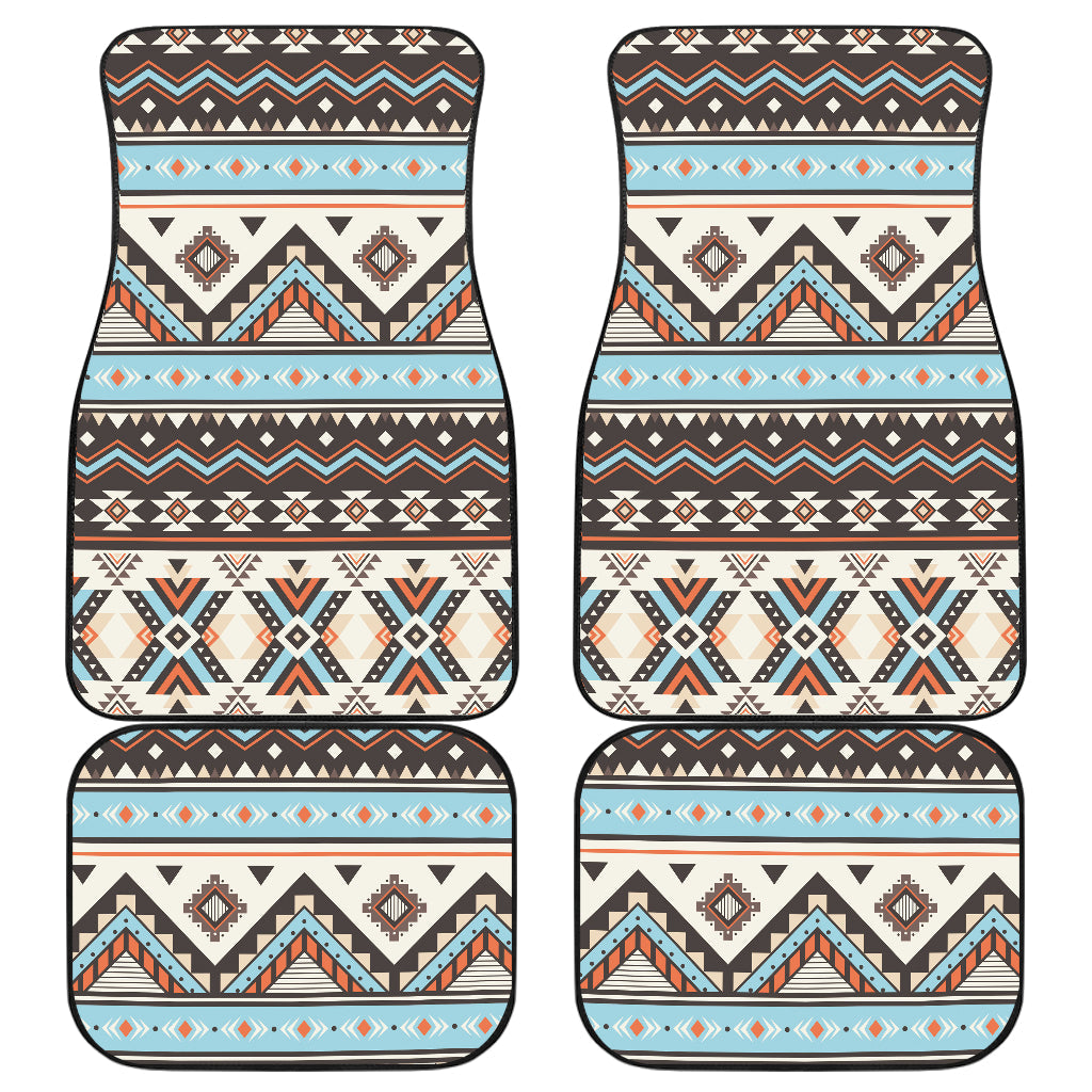 GB-NAT00604 Tribal Striped Seamless Pattern Front And Back Car Mats (Set Of 4)