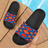 GB-NAT00520  Red & Yellow Geometric  Slide Sandals