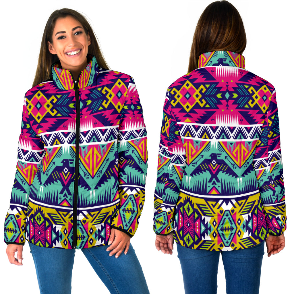GB-NAT00071 Full Color Thunder Bird Native Women's Padded Jacket