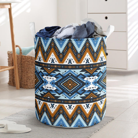 GB-NAT00613 Retro Colors Tribal Seamless Laundry Basket