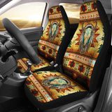 GB-NAT00068-03 Tribal Dark Brown Bison Design Car Seat Covers
