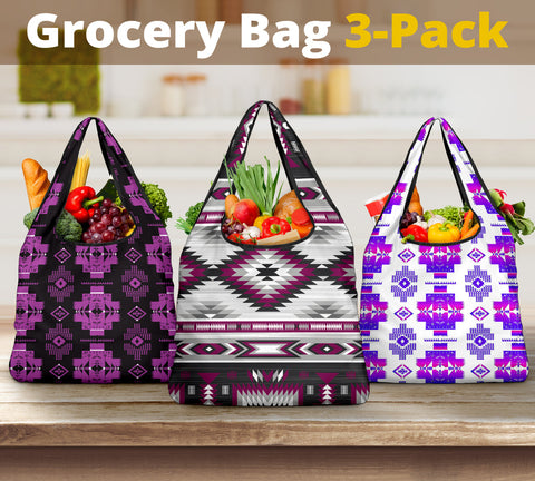 Pattern Grocery Bag 3-Pack SET 43